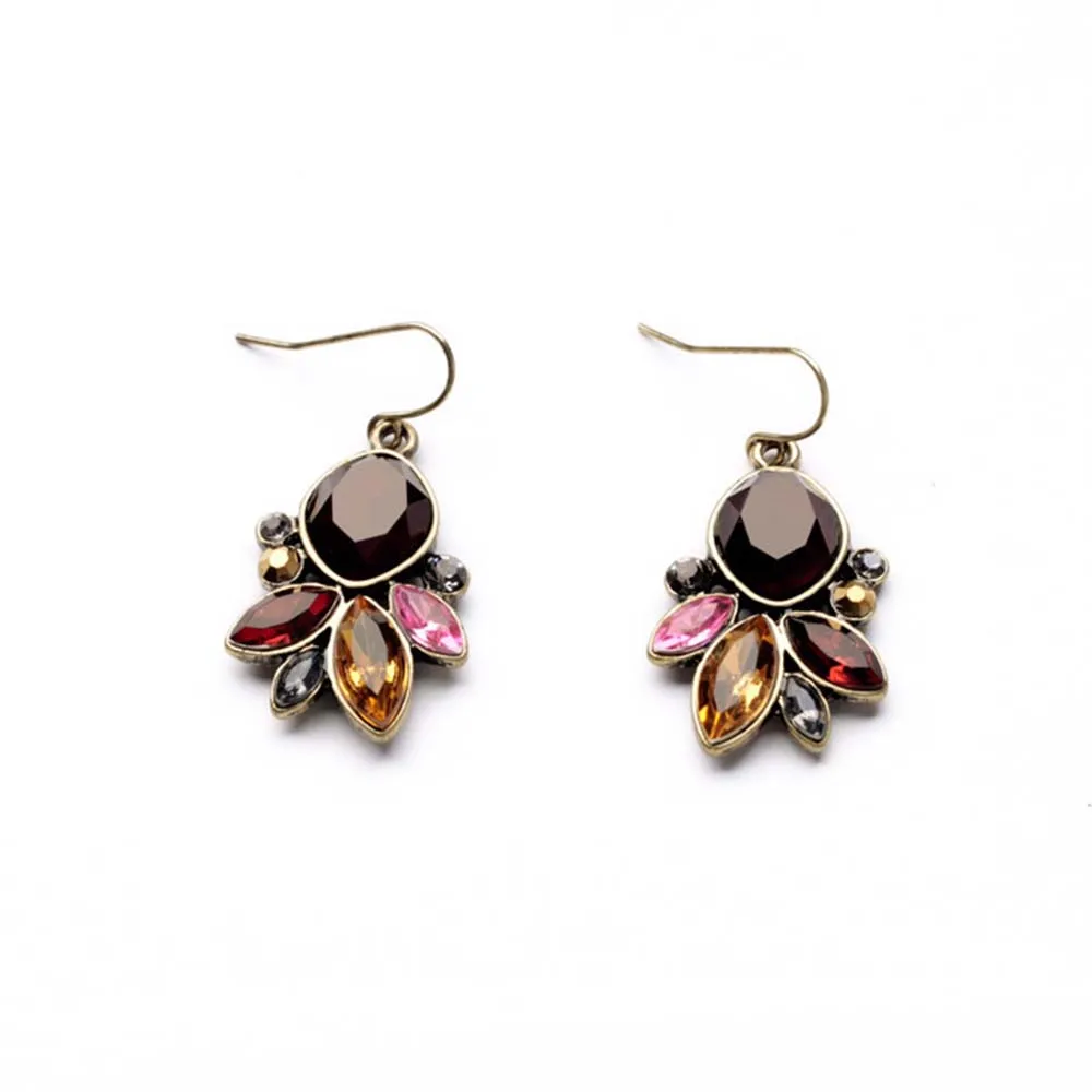 

European And American Style Design Flower Gem Bohemian Luxury Fresh Lady Elegant Pop Earpendant