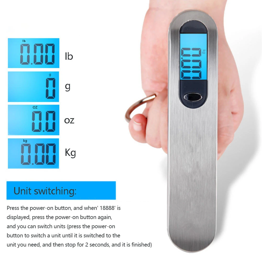 

Portable Digital Scale 50kg 10g Electronic Balance Pocket Luggage Hanging Scale Suitcase Travel Weighing Baggage Bag Weight Tool