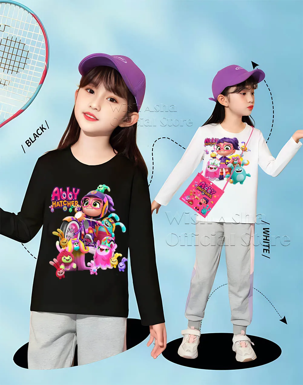 Футболки с длинными рукавами Wish Asha для девочек футболка изображением Эбби