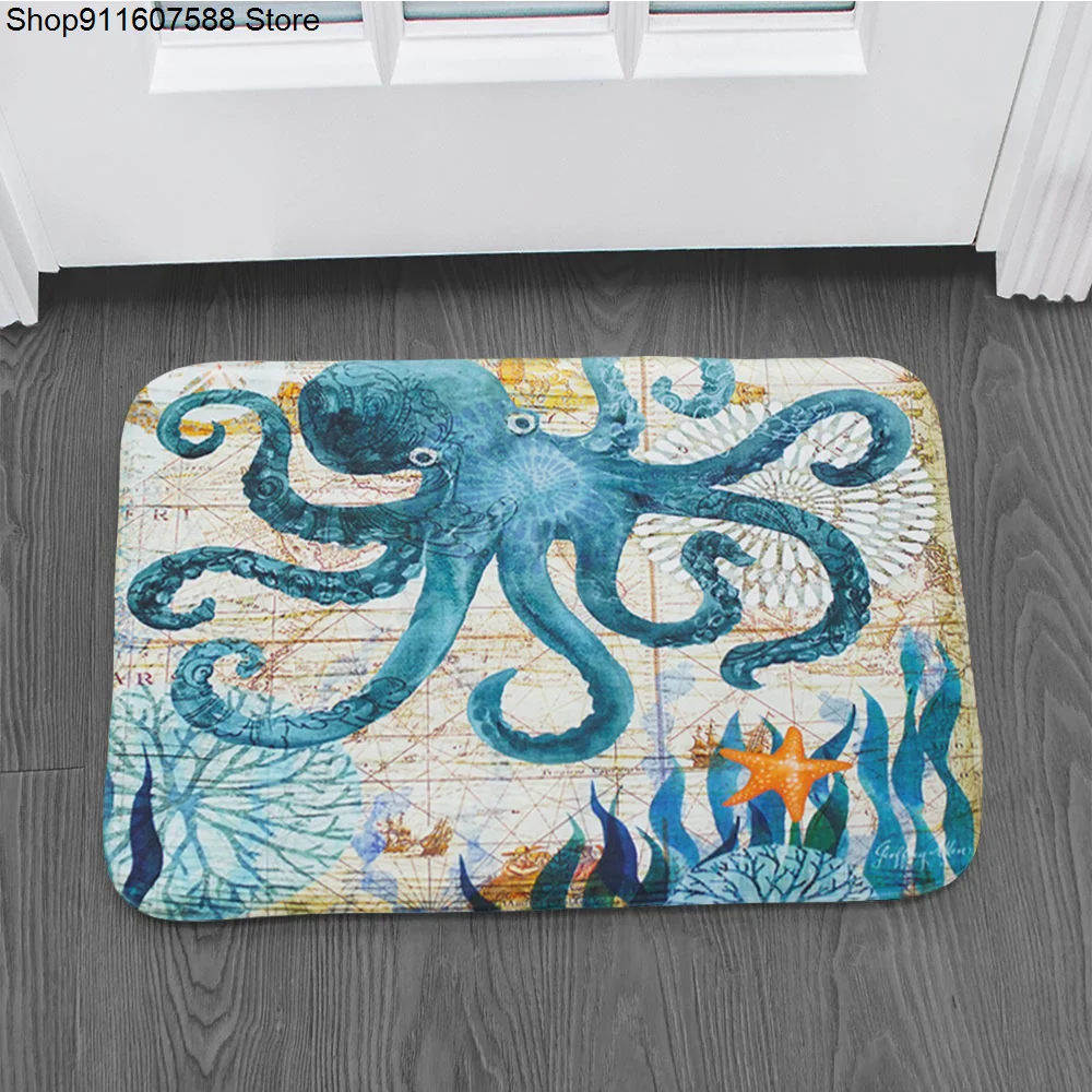 Морской живой напольный коврик для гостиной черепаха искусственная кожа ванная