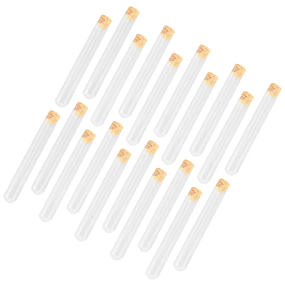 

20 Pcs Clear Pots Test Tube Glass Scientific Propagation Tubes Transparent