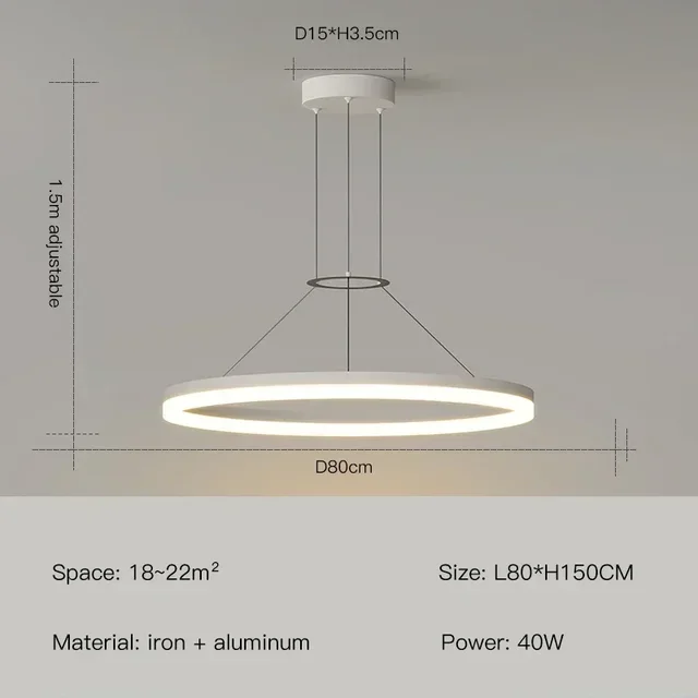 

QIYAKE Подвесной светильник LED белый/черный
