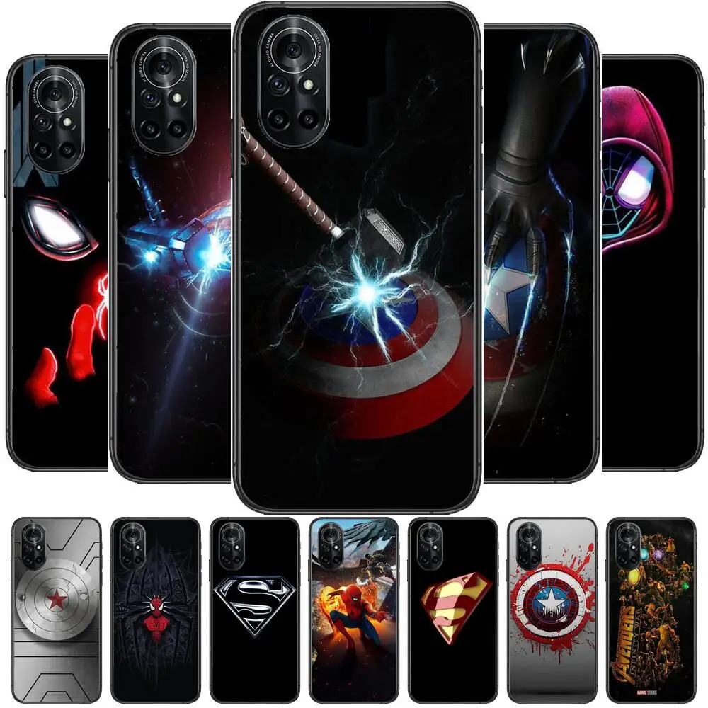 

Marvel Clear Phone Case For Huawei Honor 20 10 9 8A 7 5T X Pro Lite 5G Black Etui Coque Hoesjes Comic Fash design