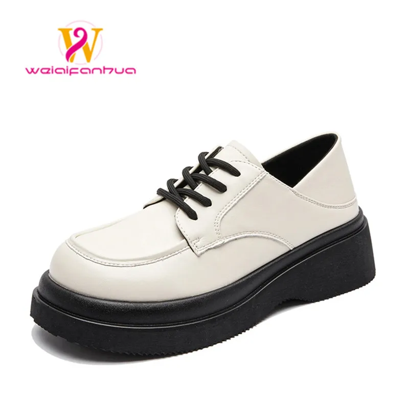 

Women's Shoesloafers 2022 New Genuine Leather Casual Spring Autumn Ladies College Style Oxford Shoes Women's Wear heels shoes
