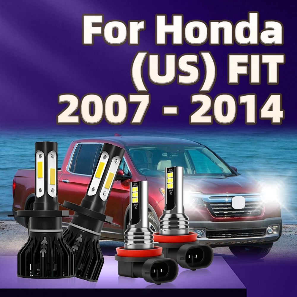

4PCS 130W High Powe H4 H11 LED Headlight 6000K Car Fog Light Kit For Honda (US) FIT 2007 2008 2009 2010 2011 2012 2013 2014