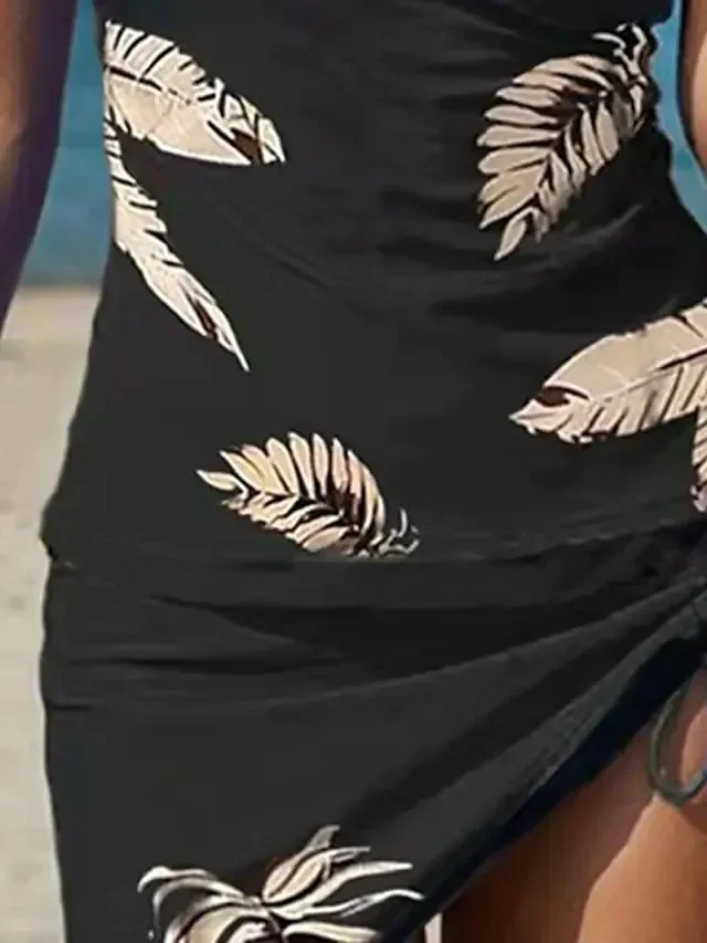 Купальник с принтом европейский и американский сексуальный разрезом вырезом