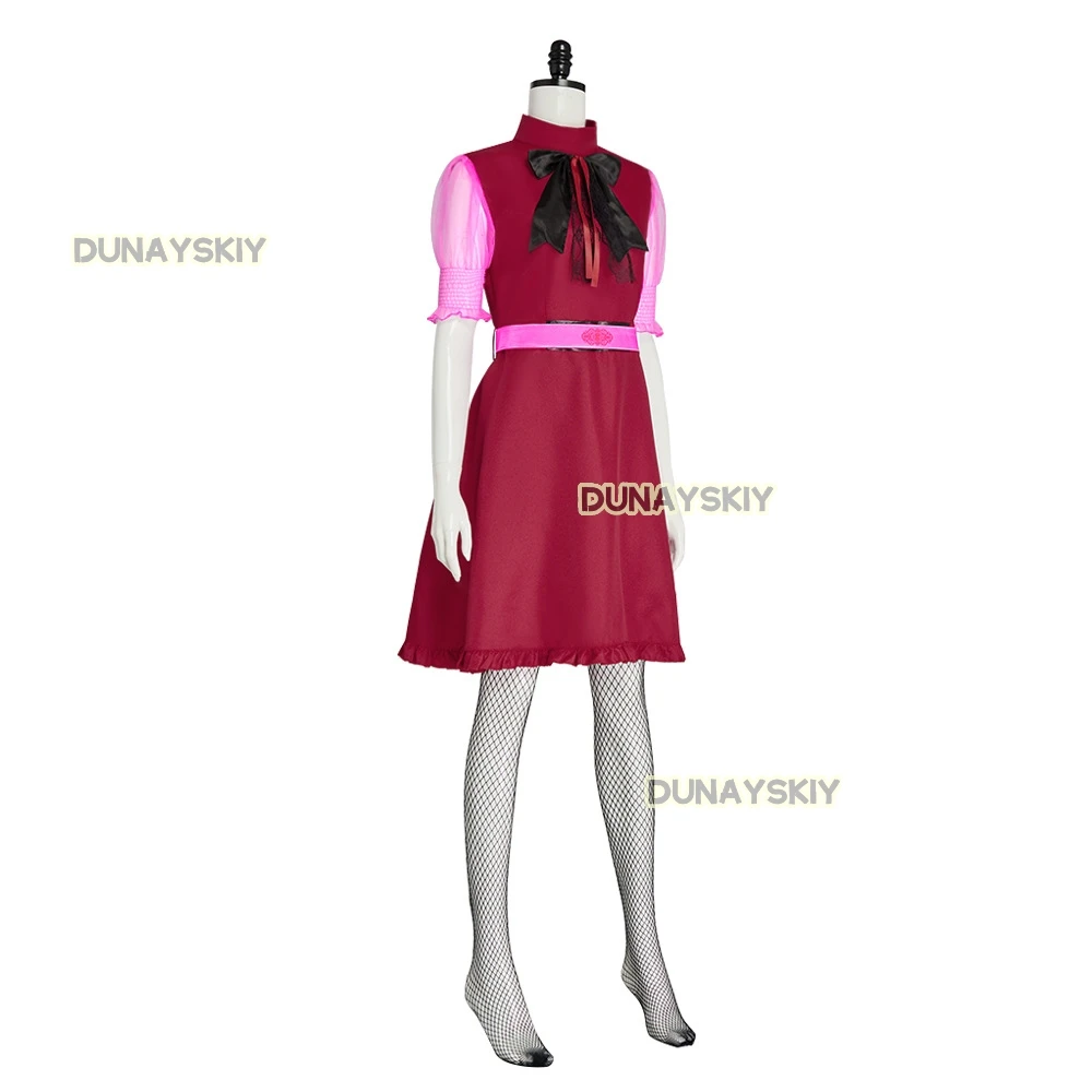 Draculaura Cosplay Anime Movie Monster Dress High Girl Costume Wig Pink Black Halloween Women Fancy Roleplay Outfit
