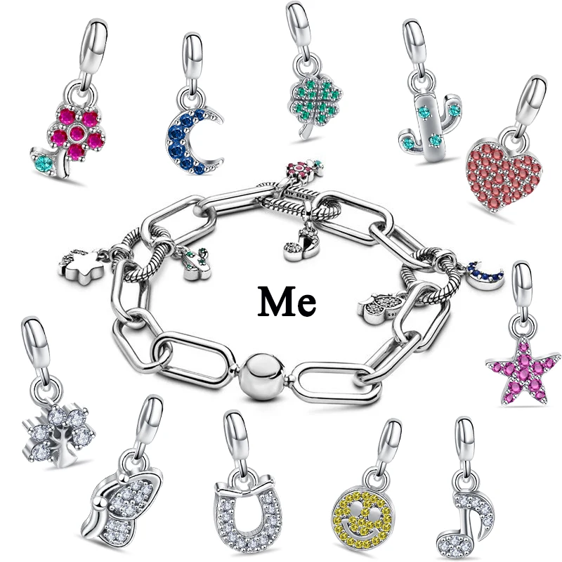 925 Silver Me Series Starfish Moon Pineapple Mini Charms Pendant Beads Fit Original Pandora Me Bracelet Women Jewelry DIY Gifts