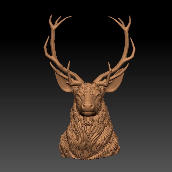 3D рельефная Модель оленя в формате STL ЧПУ роутер резьба гравировка Artcam aspire декор