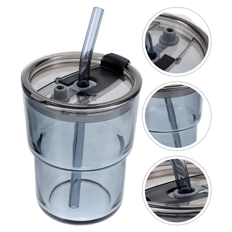 

Creative Sealing Multi-use Convenient Portable Iced Coffee Tumbler Glass Cup With Lid And Straw Glass Cups With Lids for Outdoor