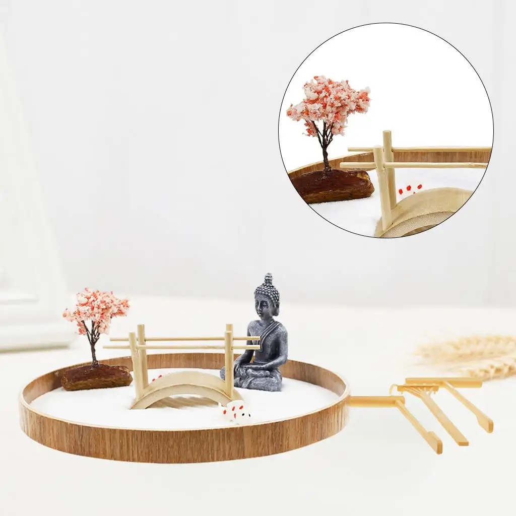 

Buddha Meditation Garden Sand Table Ornaments for Home Office Decor
