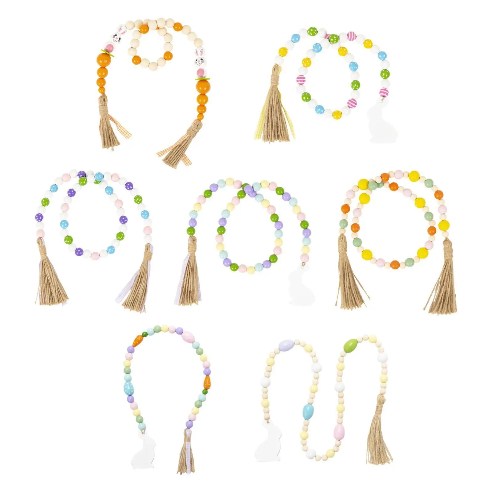 

Пасхальные деревянные бусинки, гирлянда, весенние бусинки с кисточкой с узорами, деревянные бусинки для Пасхи, вечерние, сувениры, декор для...