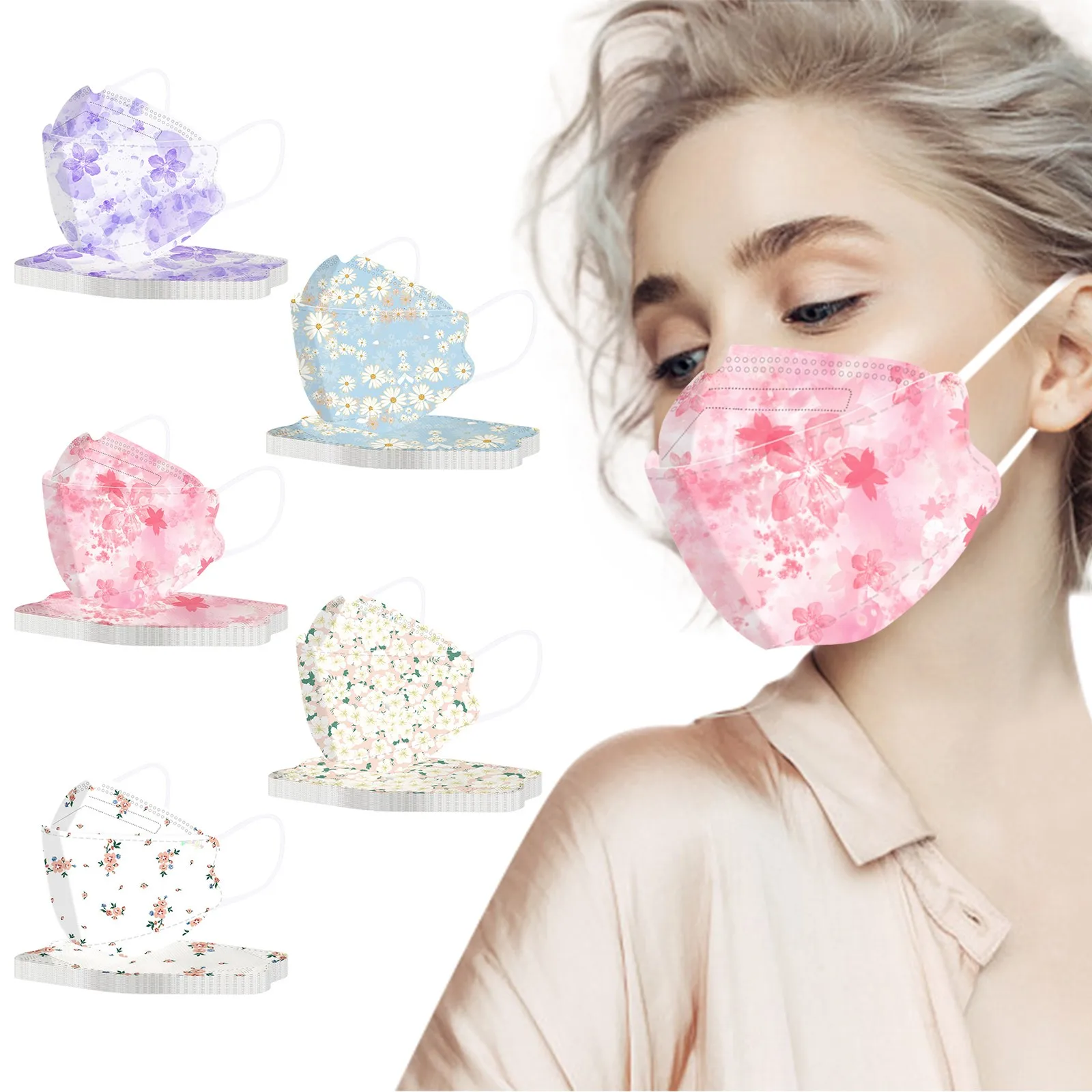 

5 Colors 2022 Unisex Adult Daily Simple Masks Women Men Disposable Protective Fabric 4 Layer 3d Face Mask 10 Pack Fast Shipping