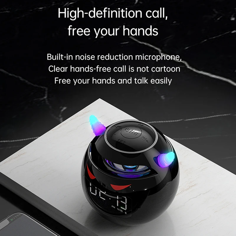 Bluetooth-Колонка со светодиодным цифровым будильником и музыкальным проигрывателем