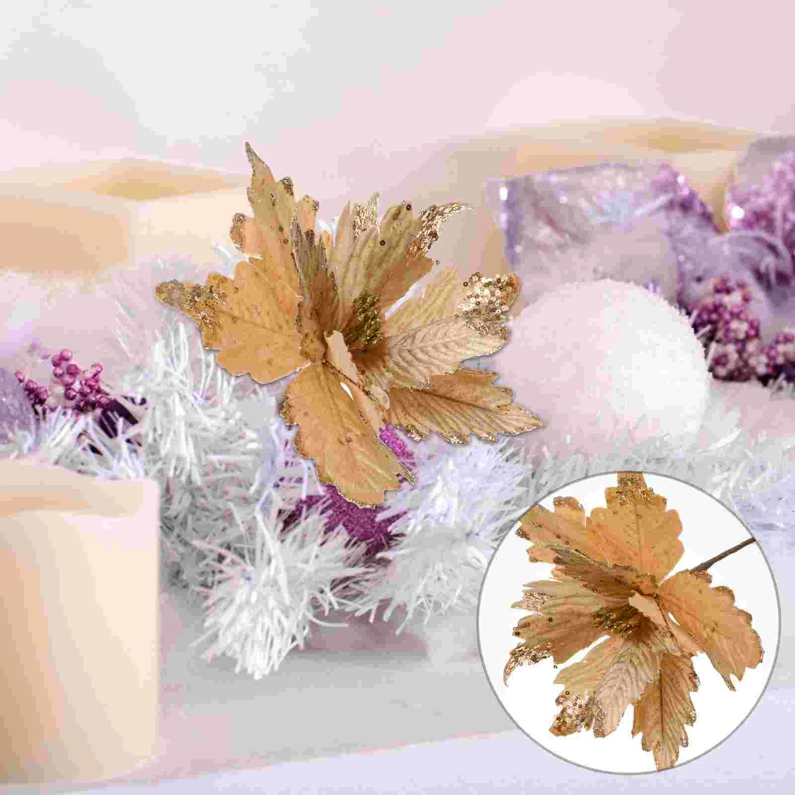 Декор гирлянды искусственный рождественский цветок ворс пуансеттия для