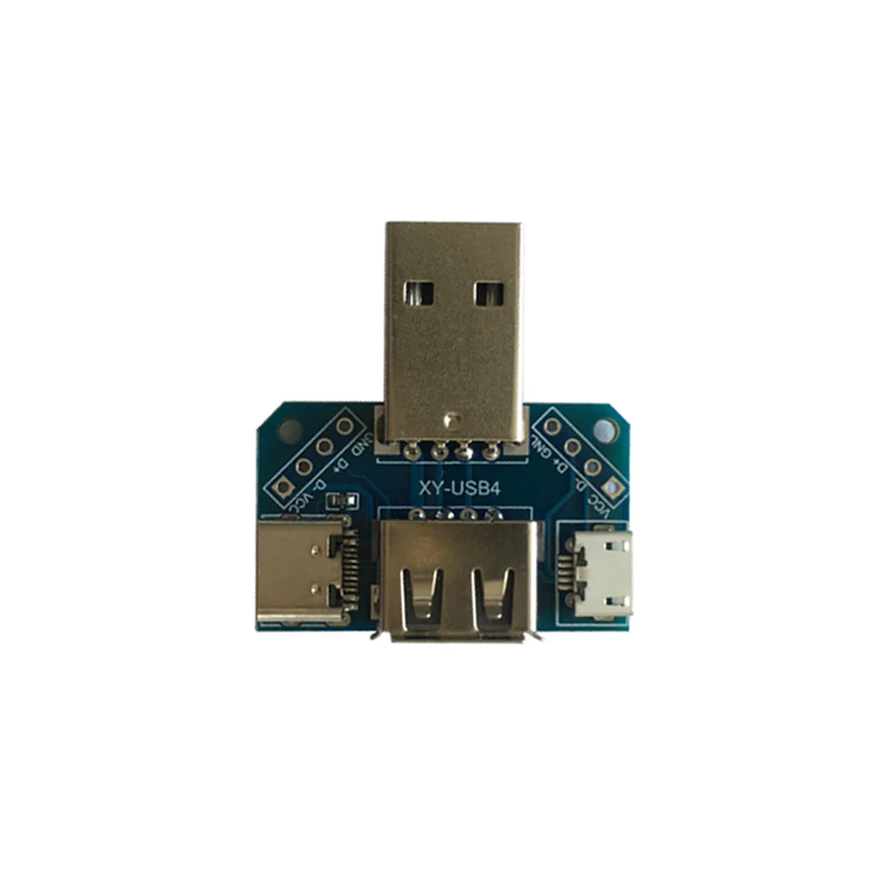 

Плата USB-адаптера, внешняя Плата USB-адаптера, Штекерный USB-разъем на микро-USB Type-c, 2,54 мм-4P, тестовая плата для передачи данных