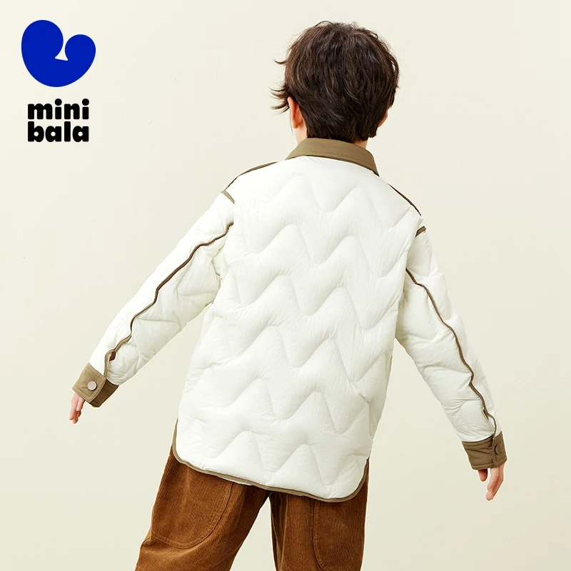 Пуховик мини с оборкой для мальчиков и девочек 2024 ветрозащитный теплый пуховик