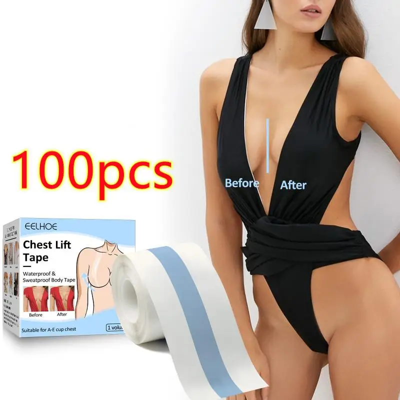 100pcs Bra Boob Tape Breast Lifting Tape Sticker For Nipples Body Booby Tape Fashion Chest Breast Adhesive Push Up Sticky Bra