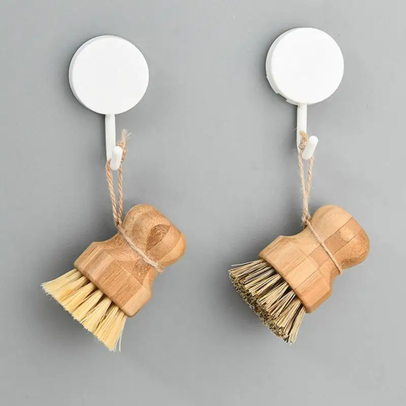

Bamboo Palm Brush Round Natural Scrub Brush With Union Fiber And Tampico Fiber For Cleaning Pots Pans Sinks And Dishes