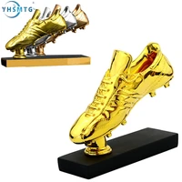 resin charms football match soccer golden boot award fans souvenir gold plating shoe trophy gift home office decoration model