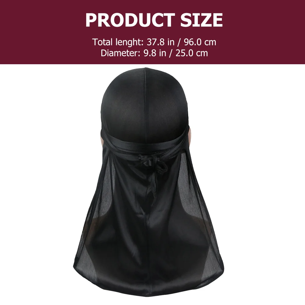 Шарф для волос с длинным хвостом шелковый тюрбан мужчин и женщин повязка на