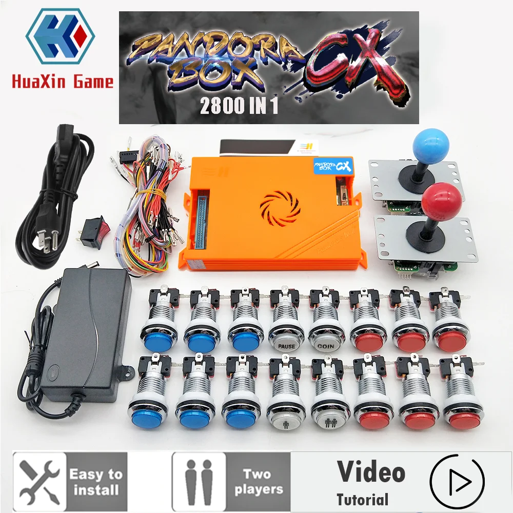 

3 комплекта, 2 игрока, оригинальный комплект Pandora Box CX 2800, копия, джойстик SANWA, хромиросветодиодный светодиодная кнопка «сделай сам», аркадная ...