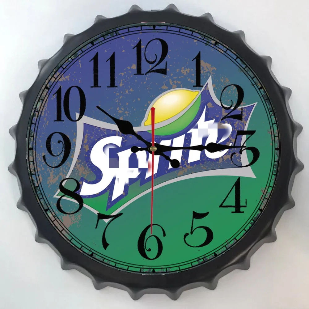 

Shabby Chic Tinplate Art Painting Plate Plaque Beer Lid Silent Wall Clock Vintage Metal Tin Signs Bar Cafe Tavern Home Decor B2