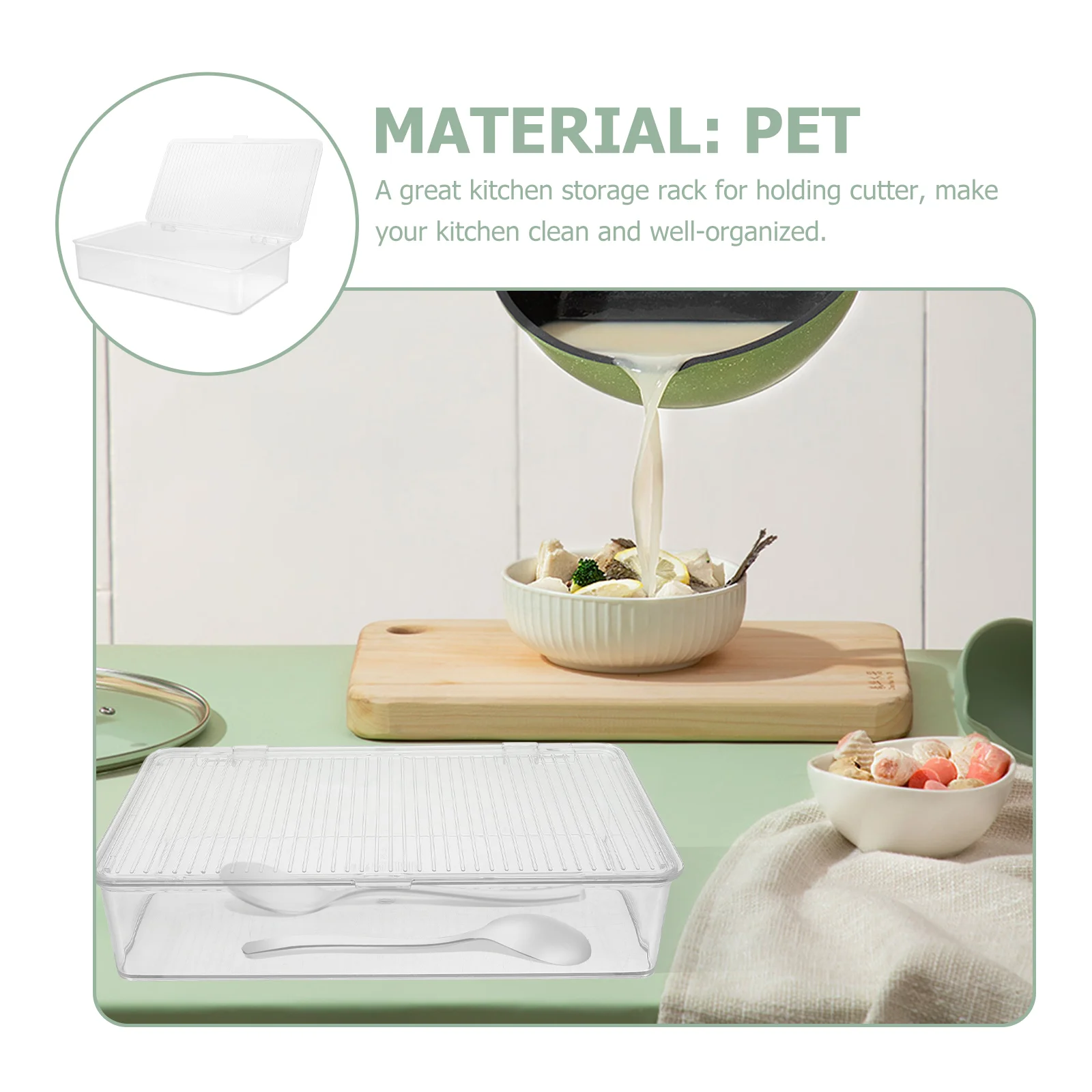 Прозрачная коробка для столовых приборов многофункциональный держатель посуды