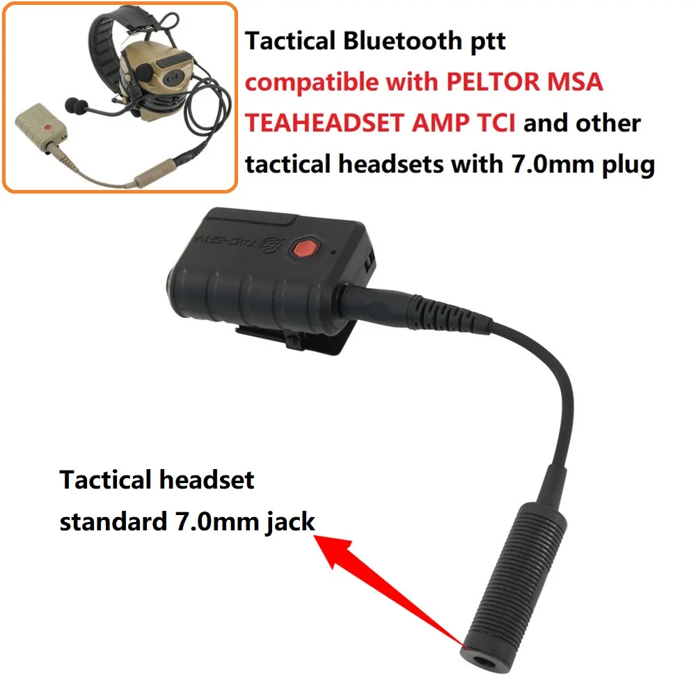 TAC-SKY Airsoft, гарнитура для стрельбы, Bluetooth Ptt для PELTOR MSA, гарнитура AMP TCI, тактические наушники, гарнитура COMTAC SORIDN