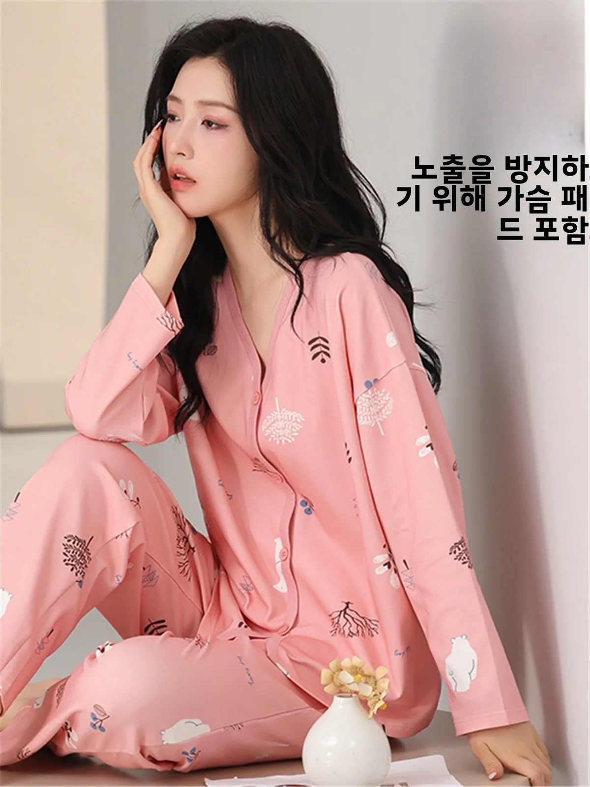 Мягкие пижамы женские весенне-осенние с длинными рукавами свободные и милые