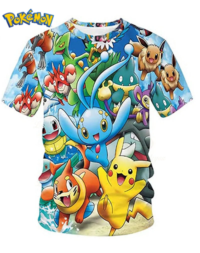

Summer Pikachu Pokemon Charmander Summer T-shirt T Shirt Tees Ash Ketchum Charizard Men Tops Short Thin Bulbasaur Charizard