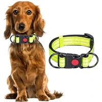 reflective dog collar reflective pet collar with quick release buckle nylon pet collars for small medium dogs walking running