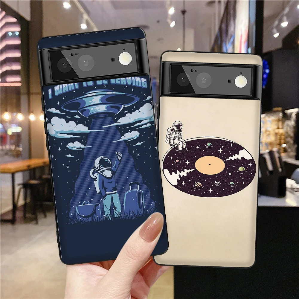 

Cartoon Cute Astronaut Case for Google Pixel 7Pro 7 6a 6 6Pro 5 5a 5G 4XL 4 2 3XL 2XL 3 3a 3aXL 4a Soft Silicone Cover Capinha