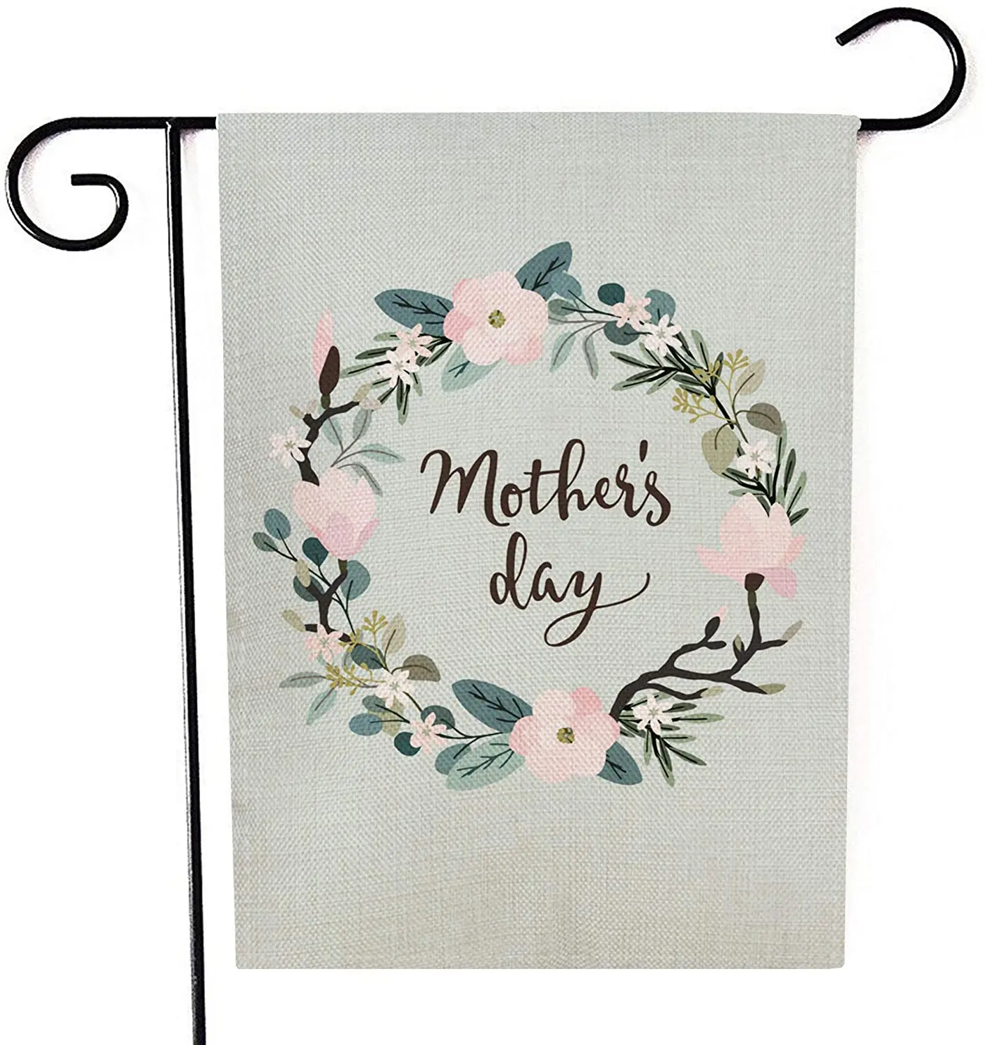 

Happy Mother’s Day Garden Flag, 12 x 18 Inch Outdoor Decoration Gift Flower Wreath Vertical Double Sided Banner Yard Decor