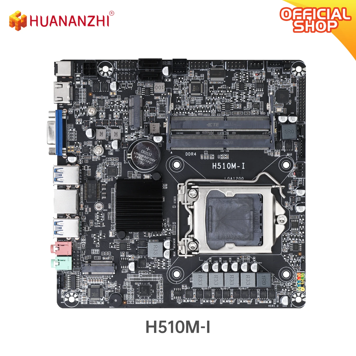 

HUANANZHI H510M-I ITX Motherboard Intel LGA 1200 Support DDR4 2933 2666 2400 2133 M.2 NVME SATA3.0