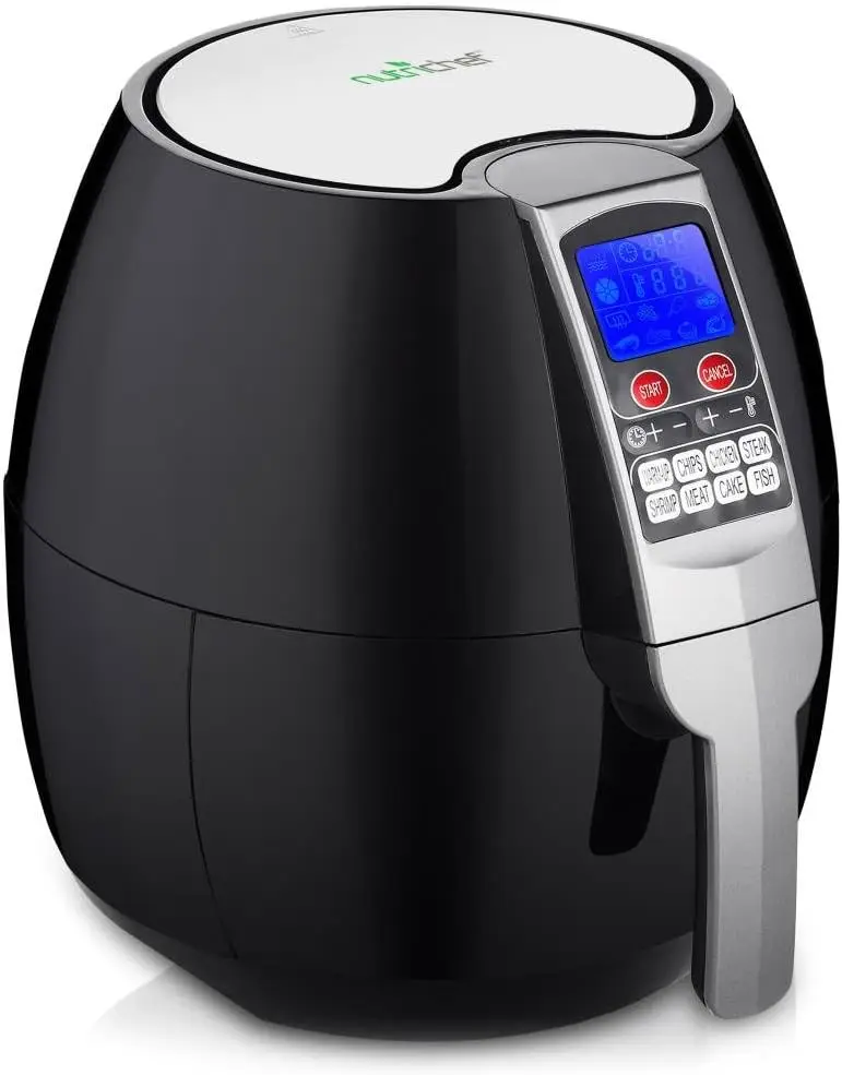 

Hot Air Fryer Oven - w/ Digital Display, Electric Big 3.7 Qt Capacity Stainless Steel Kitchen Oilless Convection Power Multi Coo