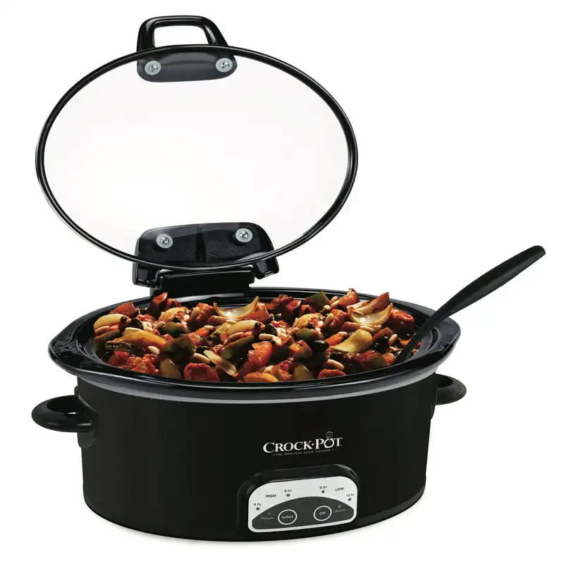 

™ 4.5-Quart Lift & Serve Hinged Lid Slow Cooker, One-Touch Control, Black