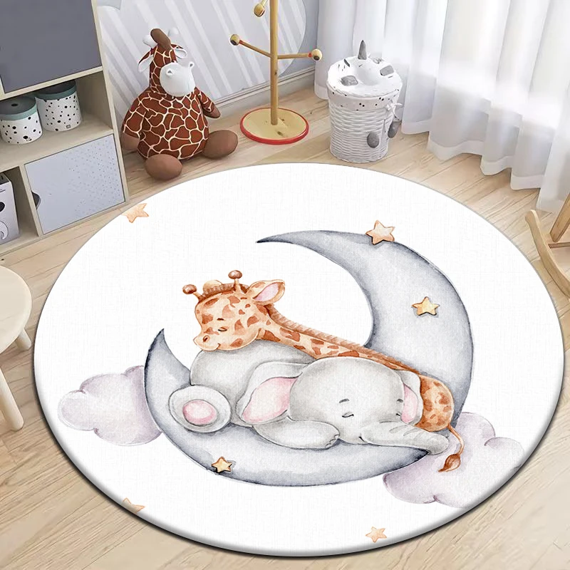 

Cute bear round carpet，living room bedroom balcony decoration carpet,Boy's anti-skid solid floor mat decoration, BATHROOM mat