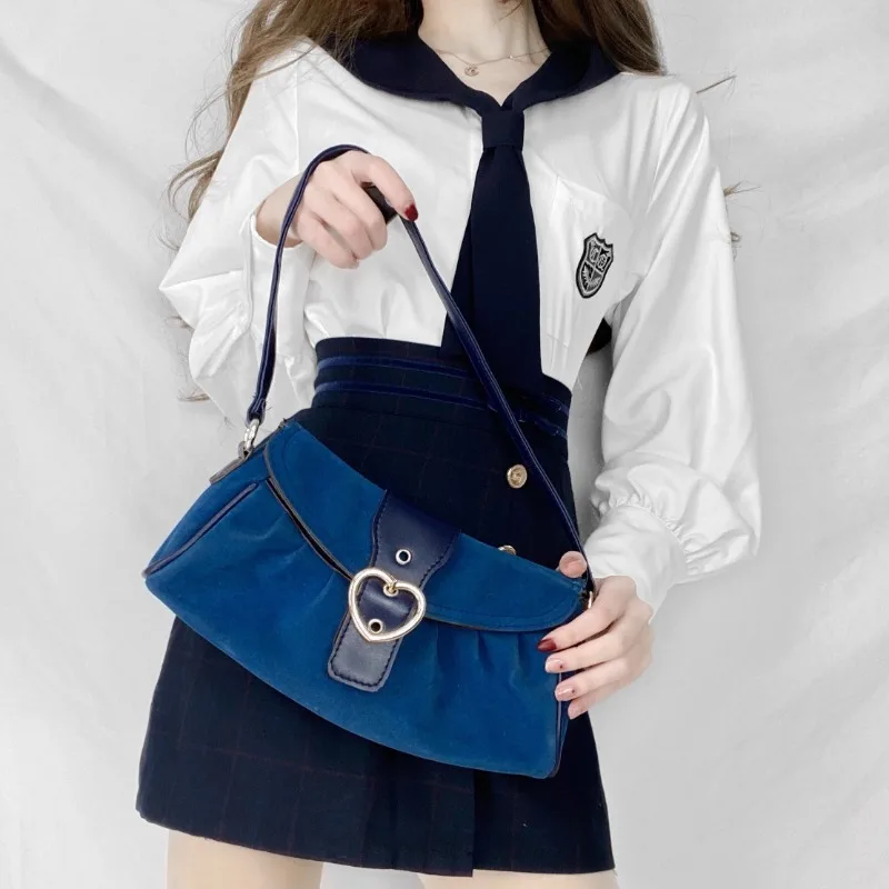 

Sweet Lolita Shoulder Bag Autumn Elegant Luxury Velour Underarm Bags for Women Popular JK Uniform Hand Bag 2023 New Bolso