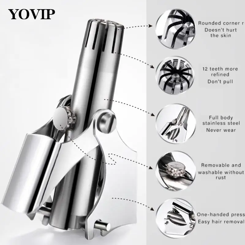 

Hair Removal Tools Nose Hair Trimmer Cleaner 1PC Stainless Steel Manual Mechanical Shaving Razor Washable