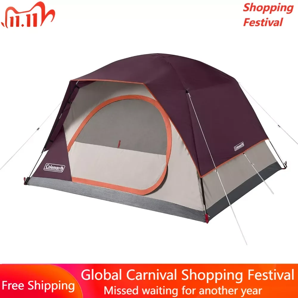 

Camping Tent,4Person Family Dome Setup, Strong Frame can Withstand 35MPH Winds, Roomy Interior with Extra Storage Included