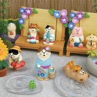 japanese cat groceries summer courtyard morning glory tide play gifts ins resin crafts diy small ornaments collection gifts