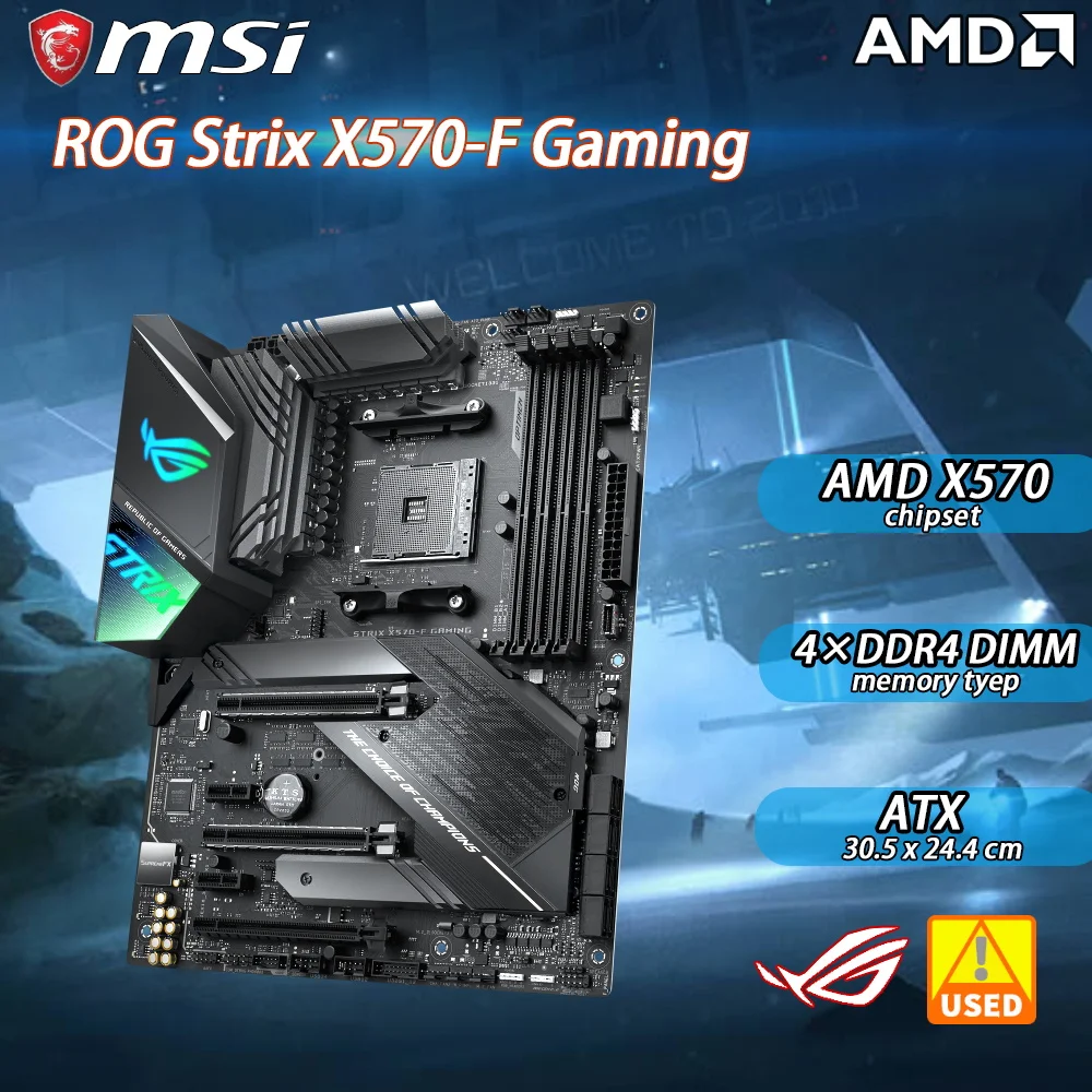 

ASUS ROG STRIX X570-F GAMING Использует чипсет AMD X570 Socket AM4 PCI-E 4,0 M.2 multi-graphics technology Shenguang Sync ATX