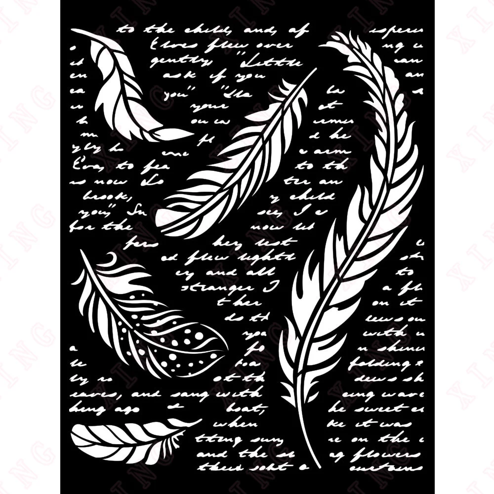 

Newest Feathers Stencil Painting Scrapbook Paper Decoration Craft Mold Coloring Embossing Reusable Template Diy Layering Stencil