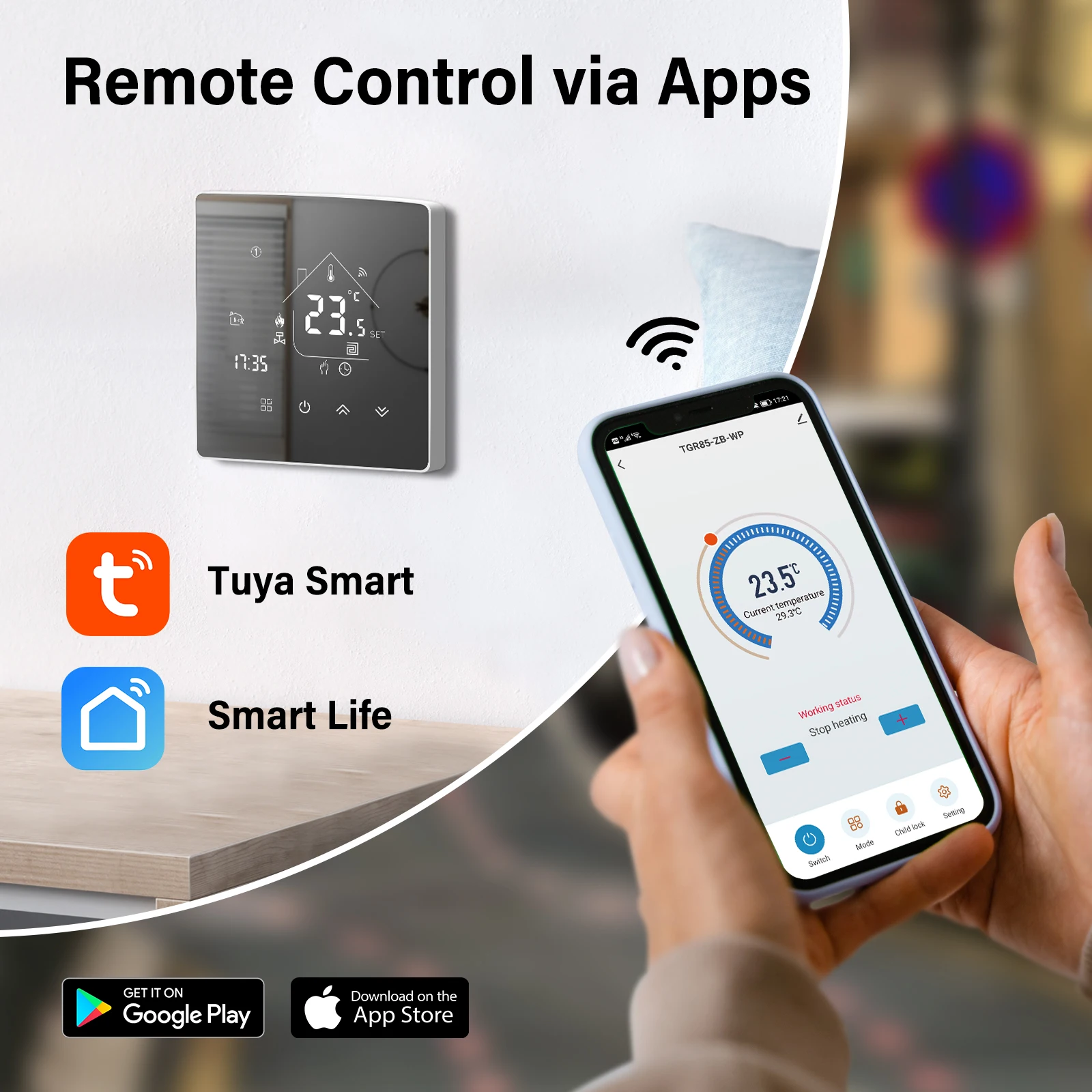 Beok Tuya Zigbee Термостат с Wi-Fi контроллер датчика температуры для газового бойлера
