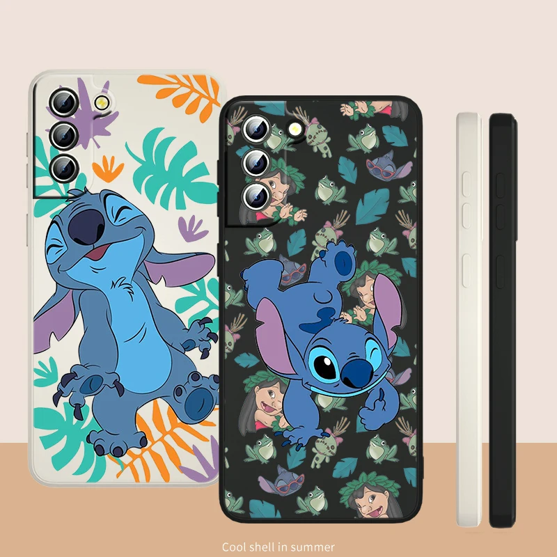 

Lilo Stitch Cute Anime Case For Samsung Galaxy S22 S21 S20 S10 Note 20 10 Ultra Plus Pro FE Lite Liquid Rope Phone Cover Core