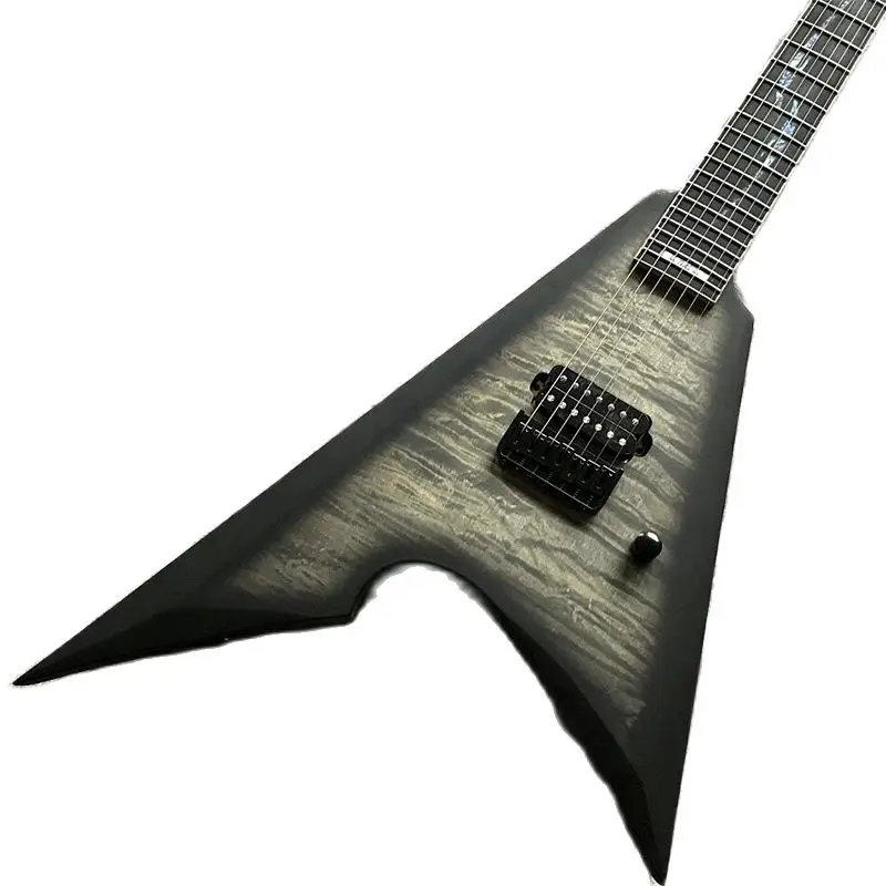 

Matte Black 7-string Flame Cover Flame Neck Maple Binding Fingerboard Guitar
