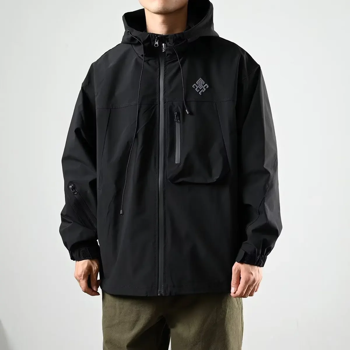 Куртка Мужская/женская с капюшоном ветрозащитная Водонепроницаемая модная