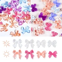40pc bow light sensitive sun uv changing color nail parts jewelry set for nail art decorations diy summer korean charms manicure