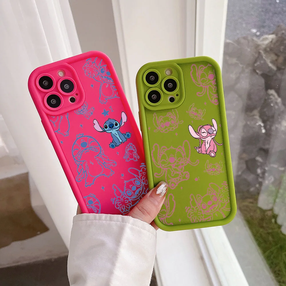 Чехол для телефона Disneies Stitch Angel Samsung S24 S23 S22 S21 S20 Note 20 FE Plus